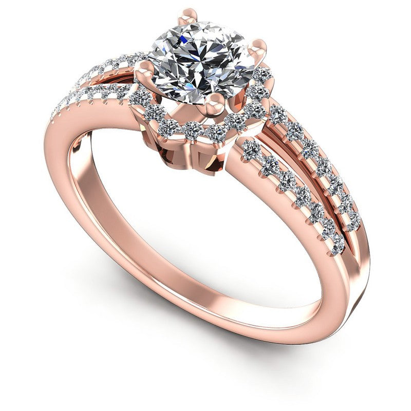 Round Diamonds 0.70CT Halo Ring in 18KT White Gold