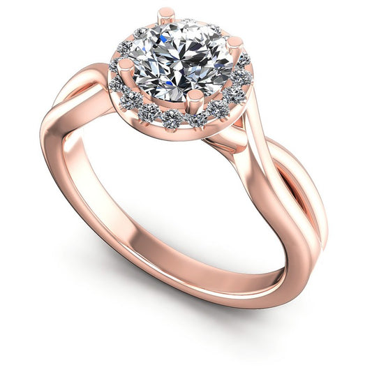 Round Diamonds 0.55CT Halo Ring in 18KT White Gold