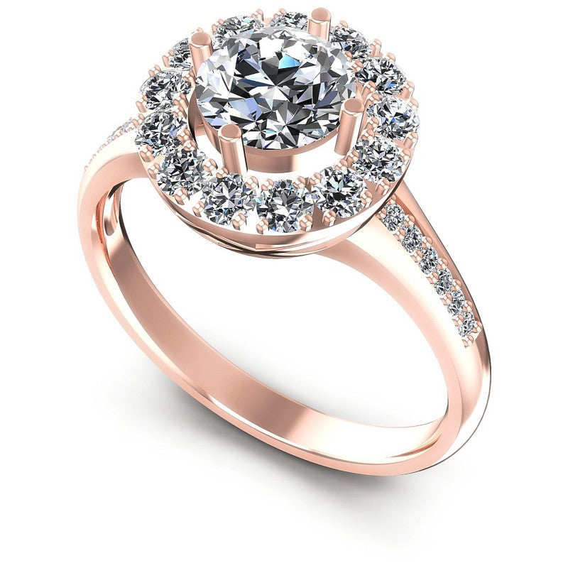 Round Diamonds 1.00CT Halo Ring in 18KT White Gold