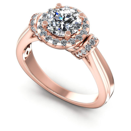 Round Diamonds 0.70CT Halo Ring in 18KT White Gold