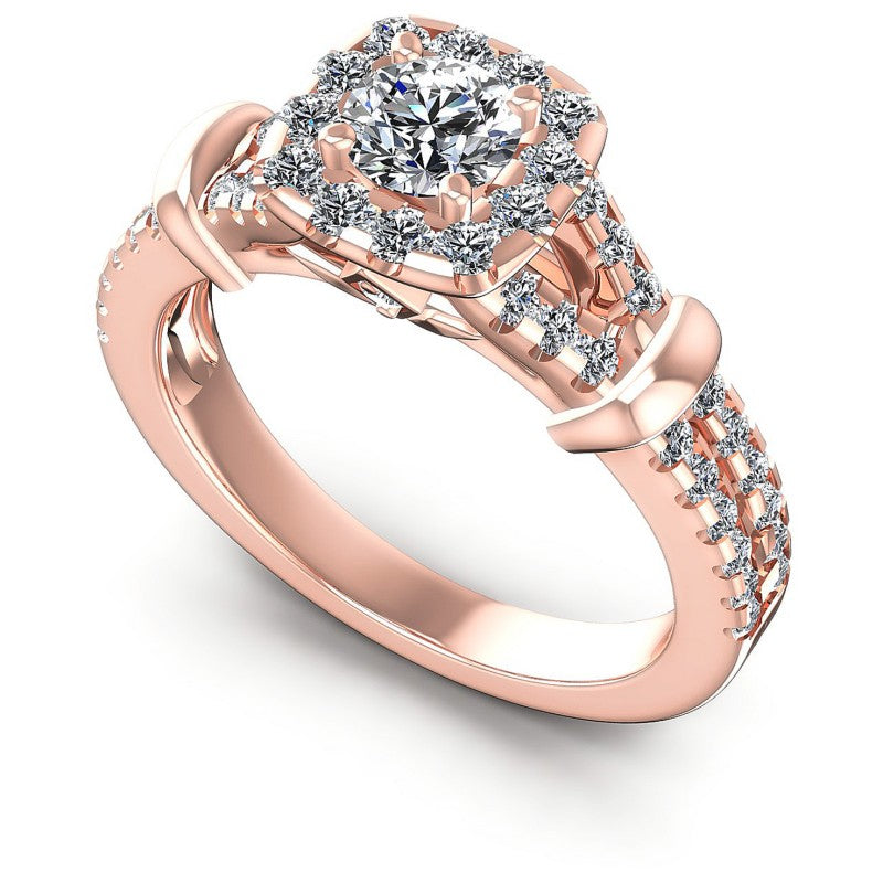 Round Diamonds 1.20CT Halo Ring in 18KT White Gold