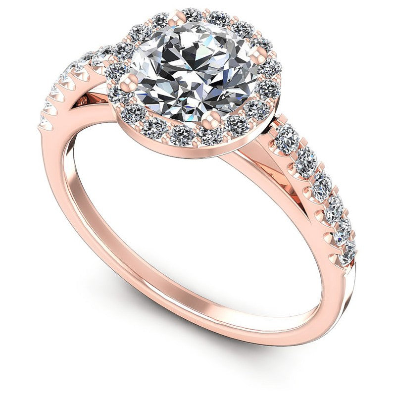 Round Diamonds 0.70CT Halo Ring in 18KT White Gold