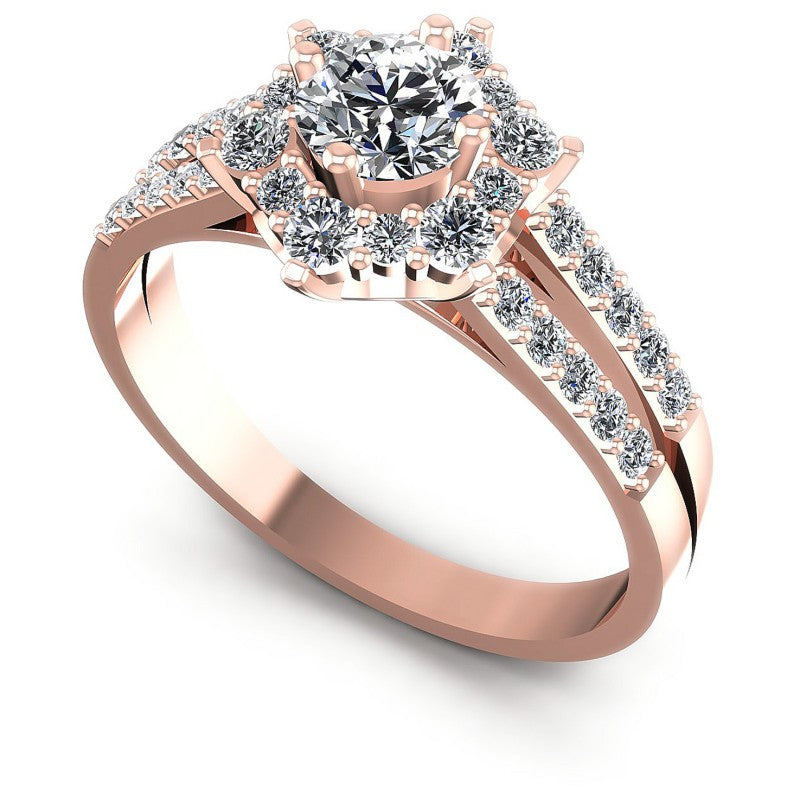 Round Diamonds 0.90CT Halo Ring in 18KT White Gold