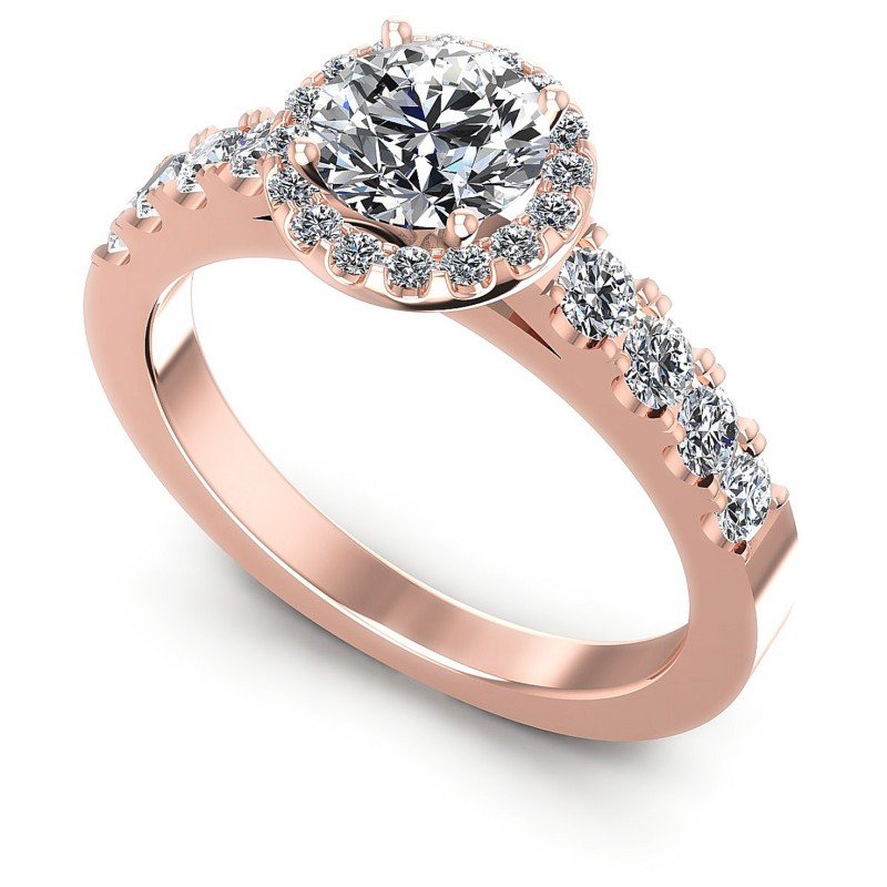 Round Diamonds 0.50CT Halo Ring in 18KT White Gold