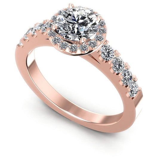 Round Diamonds 0.50CT Halo Ring in 18KT White Gold