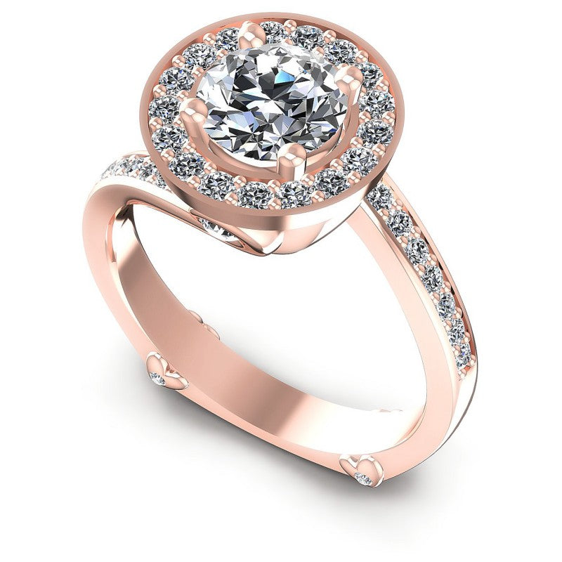 Round Diamonds 1.00CT Halo Ring in 18KT White Gold