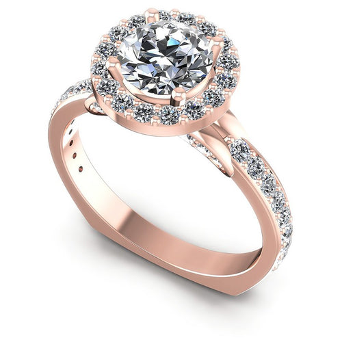 Round Diamonds 1.30CT Halo Ring in 18KT White Gold