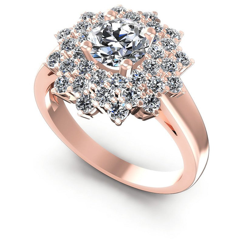 Round Diamonds 1.30CT Halo Ring in 18KT White Gold