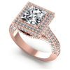 Princess and Round Diamonds 1.90CT Halo Ring in 18KT White Gold