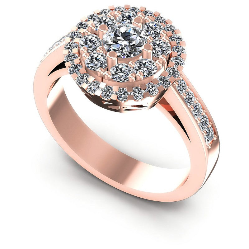 Round Diamonds 1.15CT Halo Ring in 18KT White Gold