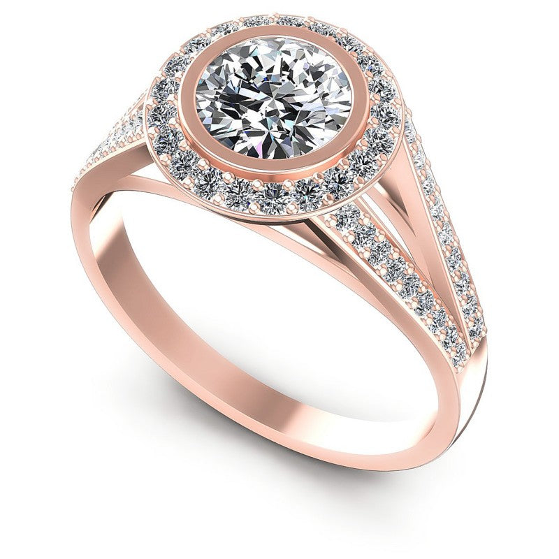 Round Diamonds 0.80CT Halo Ring in 18KT White Gold