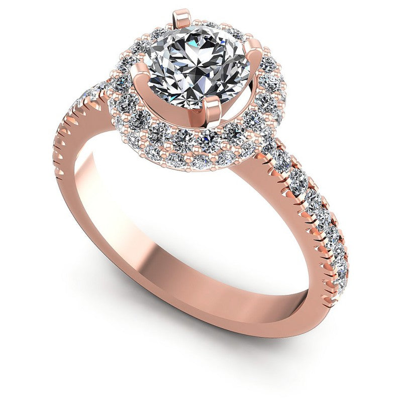 Round Diamonds 1.00CT Halo Ring in 18KT White Gold