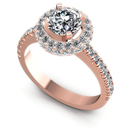 Round Diamonds 1.00CT Halo Ring in 18KT White Gold