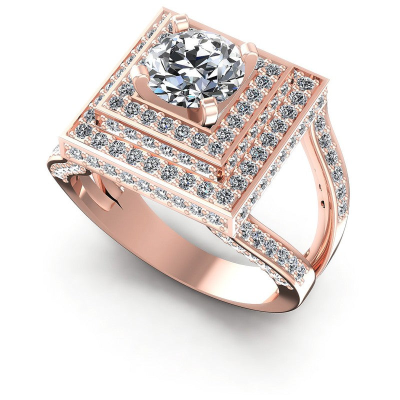 Round Diamonds 1.65CT Halo Ring in 18KT White Gold