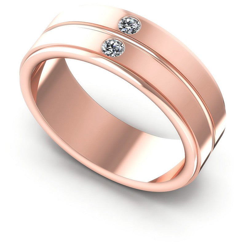 Round Diamonds 0.10CT Diamonds Wedding Band in 18KT White Gold
