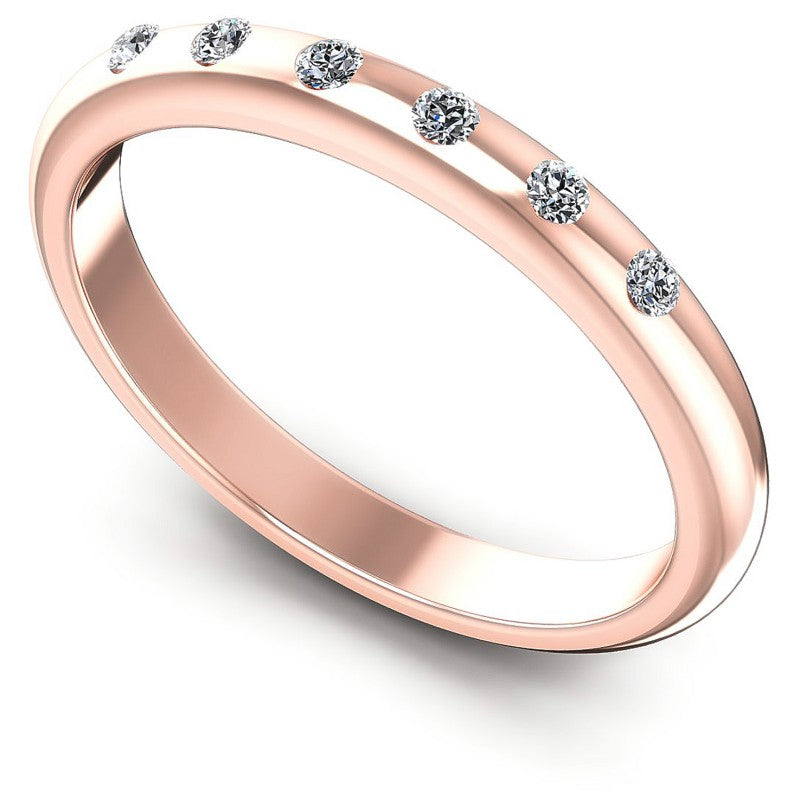 Round Diamonds 0.10CT Diamonds Wedding Band in 18KT White Gold