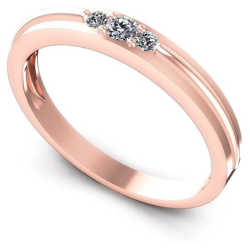 Round Diamonds 0.10CT Diamonds Wedding Band in 18KT White Gold