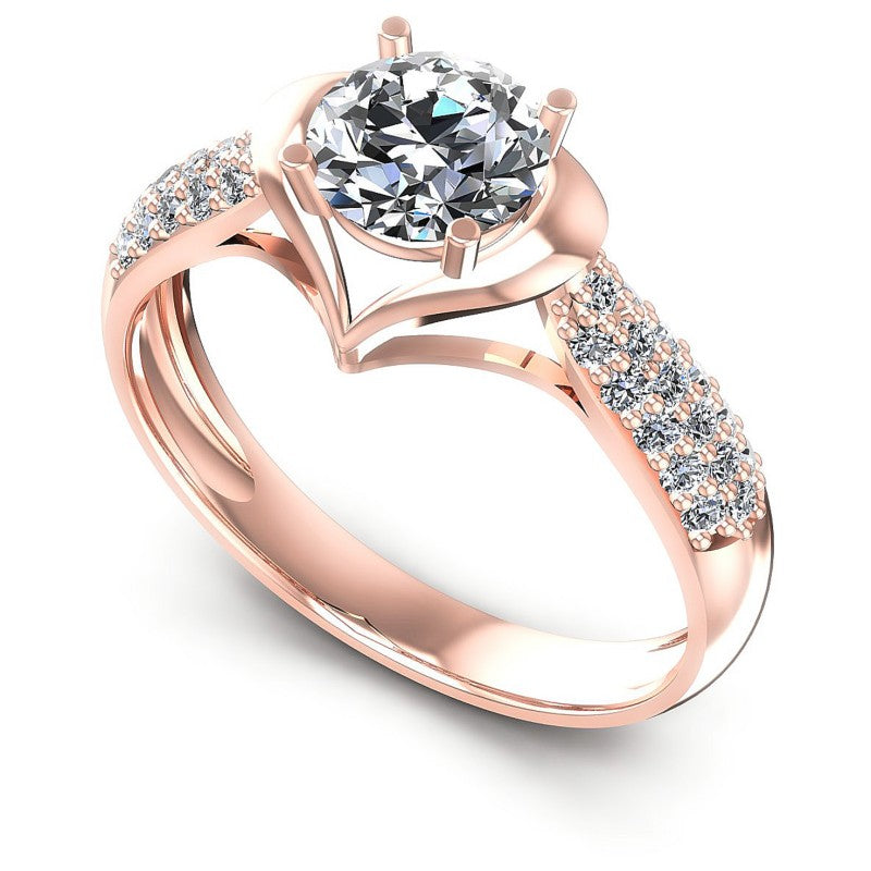 Round Diamonds 0.65CT Engagement Ring in 18KT White Gold