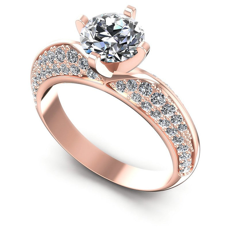 Round Diamonds 1.00CT Engagement Ring in 18KT White Gold