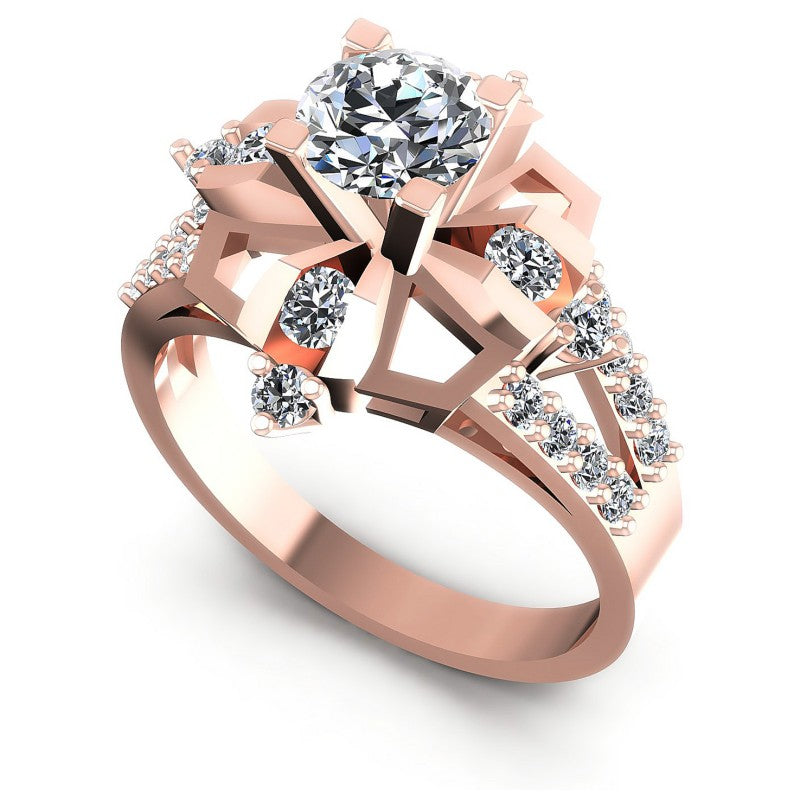 Round Diamonds 1.00CT Engagement Ring in 18KT White Gold