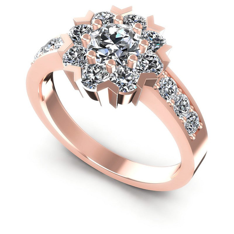 Round Diamonds 1.20CT Halo Ring in 18KT White Gold