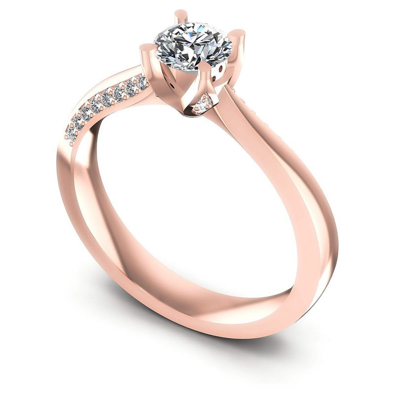 Round Diamonds 0.55CT Engagement Ring in 18KT White Gold