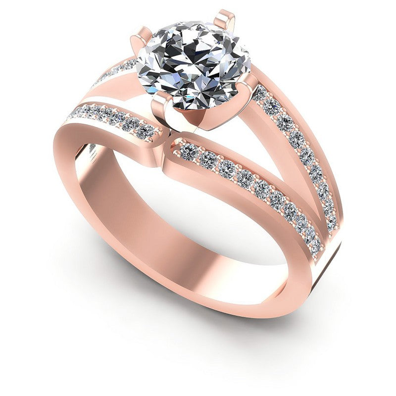 Round Diamonds 0.65CT Engagement Ring in 18KT White Gold