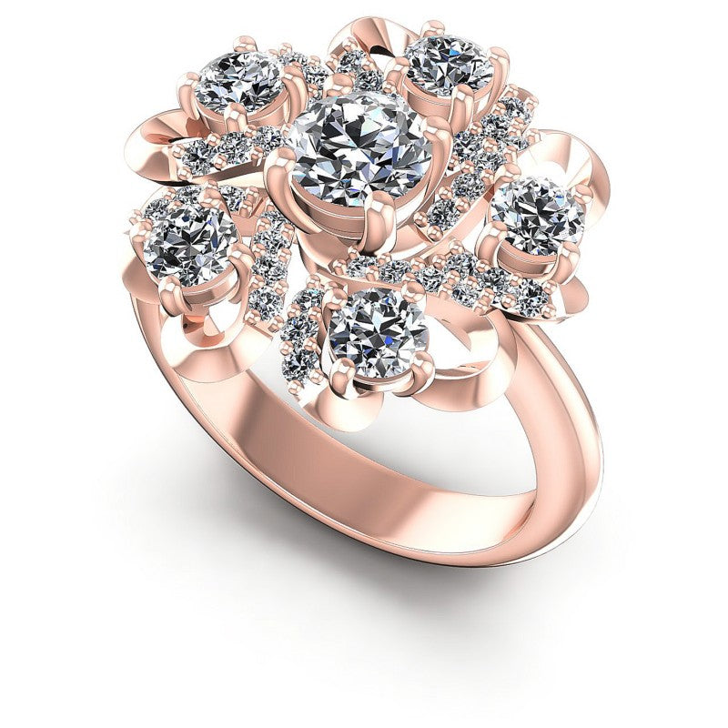 Round Diamonds 1.35CT Engagement Ring in 18KT White Gold