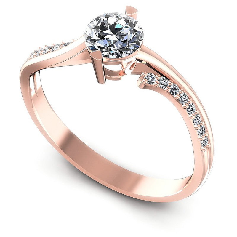 Round Diamonds 0.45CT Engagement Ring in 18KT White Gold