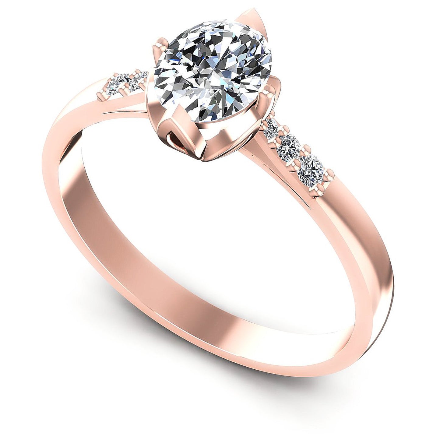 0.50CT Oval And Round  Cut Diamonds Engagement Rings