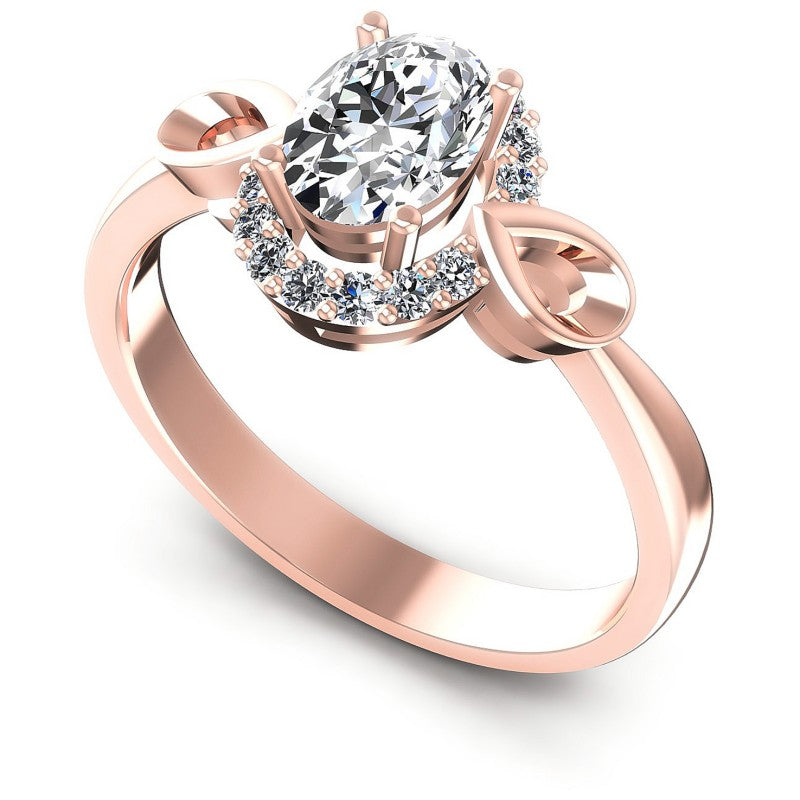 Round and Oval Diamonds 0.50CT Halo Ring in 18KT White Gold
