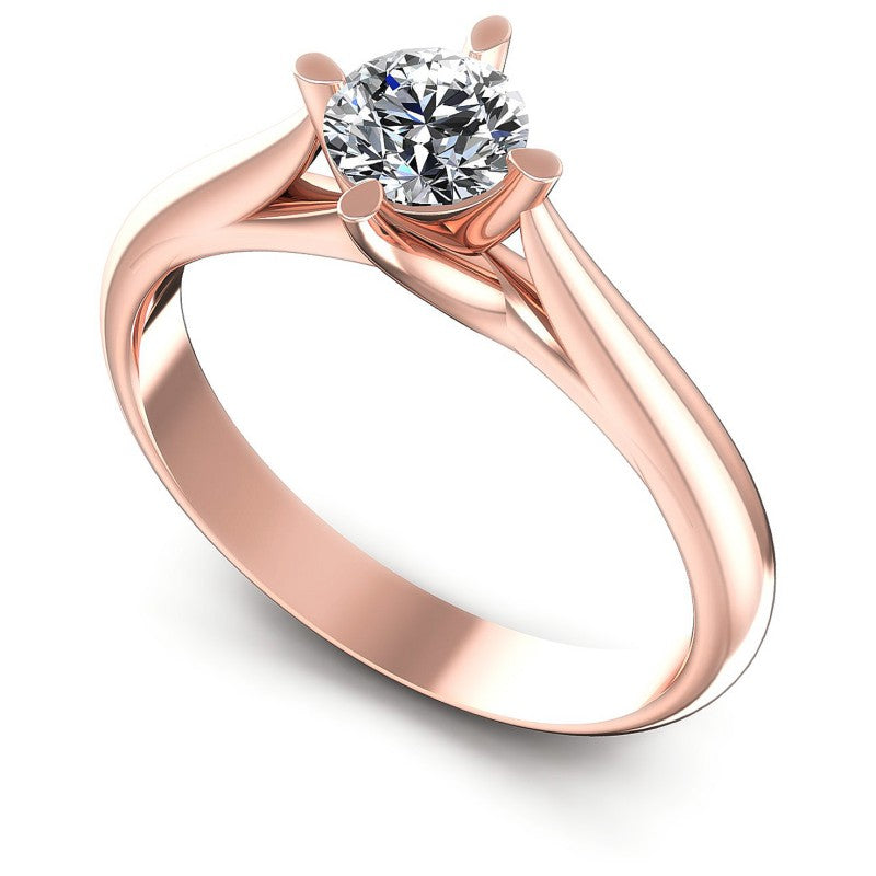 Round Diamonds 0.35CT Solitaire Ring in 18KT White Gold