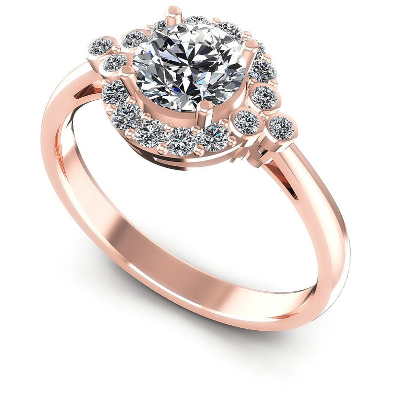 Round Diamonds 0.65CT Halo Ring in 18KT White Gold