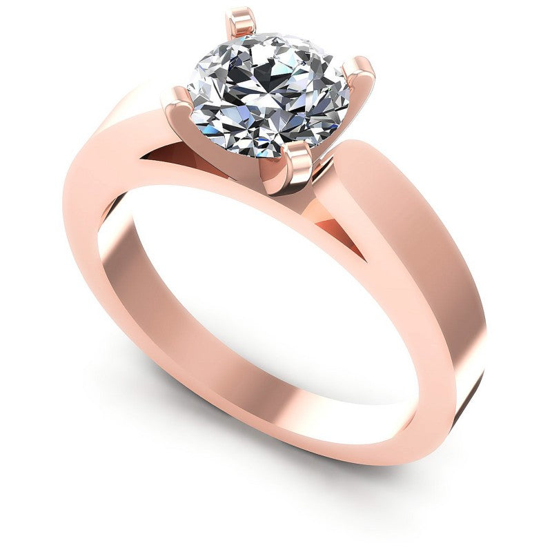 Round Diamonds 0.35CT Solitaire Ring in 18KT White Gold