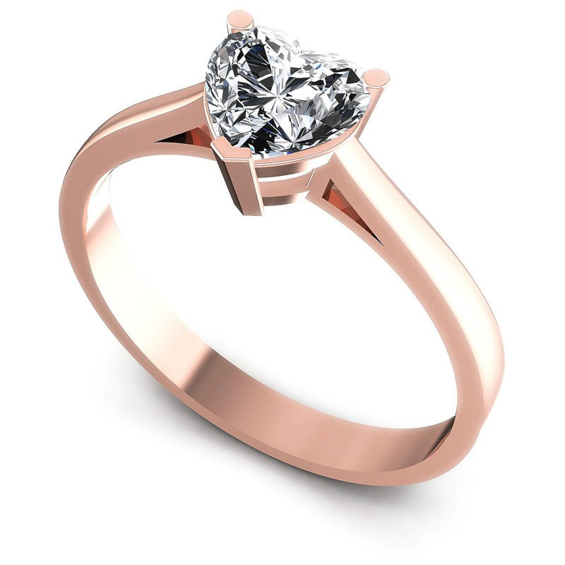 Heart Diamonds 0.35CT Solitaire Ring in 18KT White Gold