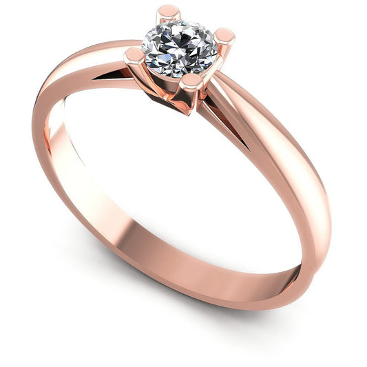 Round Diamonds 0.35CT Solitaire Ring in 18KT White Gold