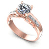Princess and Round Diamonds 0.70CT Engagement Ring in 18KT White Gold