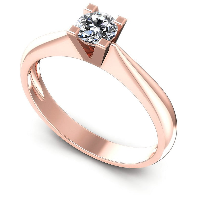 Round Diamonds 0.35CT Solitaire Ring in 18KT White Gold