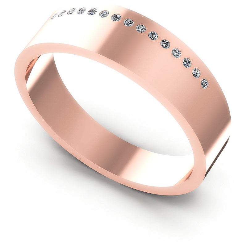 Round Diamonds 0.10CT Diamonds Wedding Band in 18KT White Gold