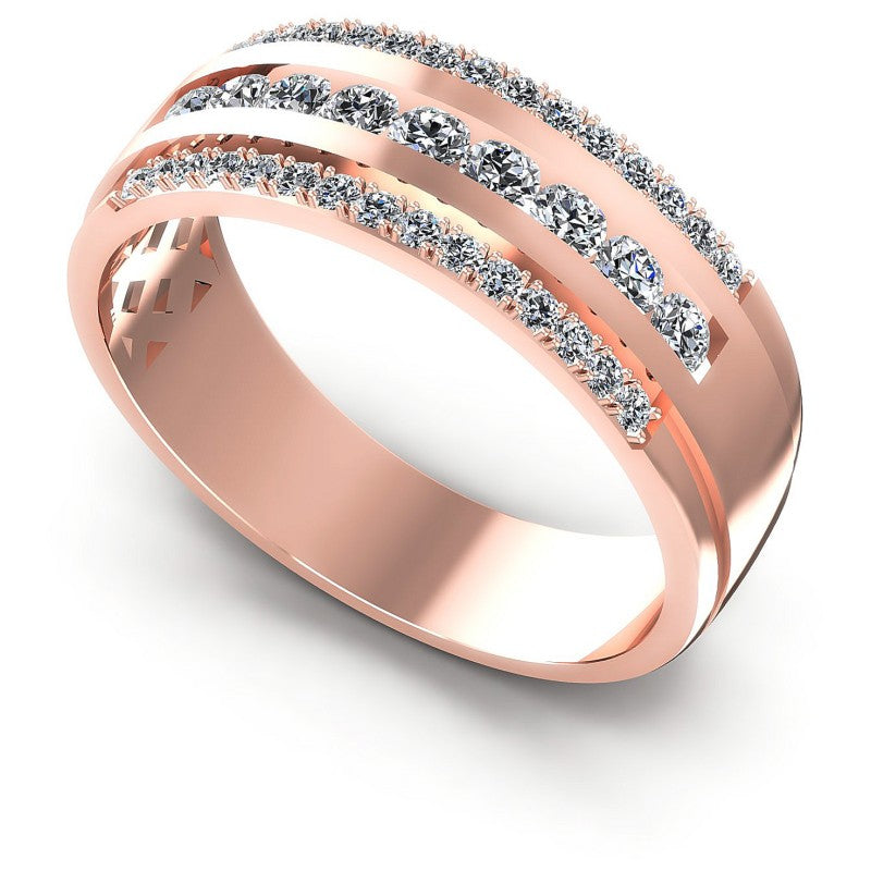 Round Diamonds 0.65CT Diamonds Wedding Band in 18KT White Gold