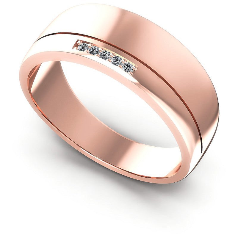 Round Diamonds 0.05CT Diamonds Wedding Band in 18KT White Gold