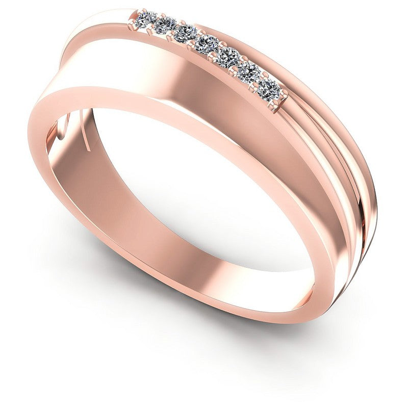 Round Diamonds 0.10CT Diamonds Wedding Band in 18KT White Gold