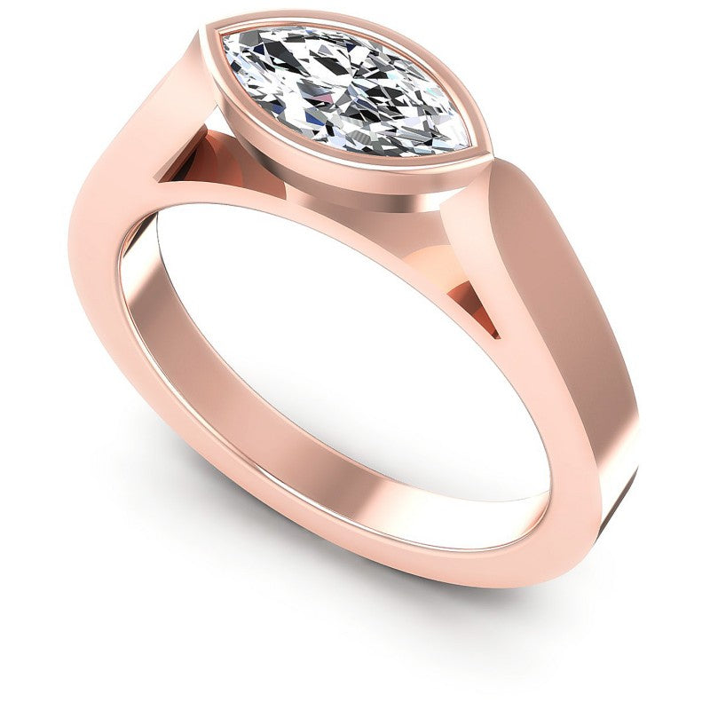 Marquise Diamonds 0.35CT Solitaire Ring in 18KT White Gold