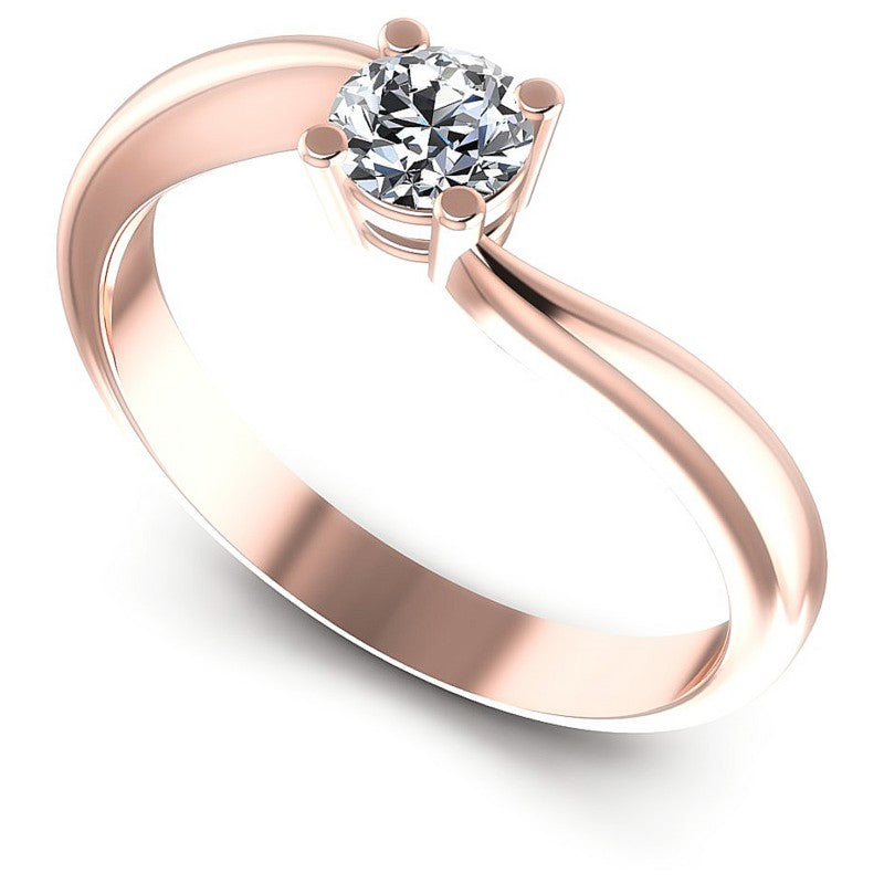 Round Diamonds 0.35CT Solitaire Ring in 18KT White Gold