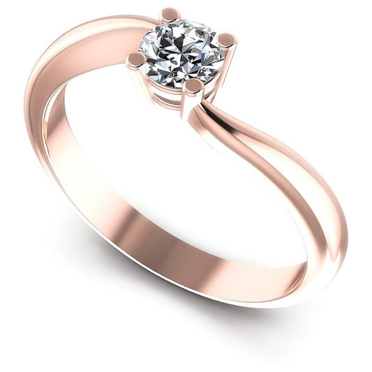 Round Diamonds 0.35CT Solitaire Ring in 18KT White Gold
