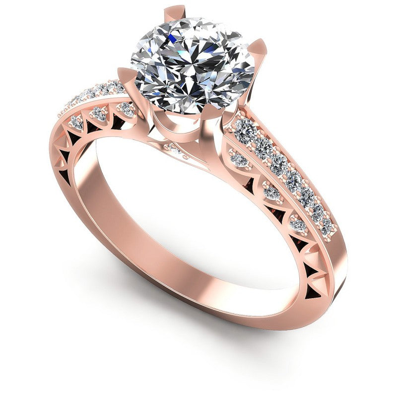 Round Diamonds 0.60CT Engagement Ring in 18KT White Gold