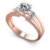 Princess and Round Diamonds 0.60CT Engagement Ring in 18KT White Gold