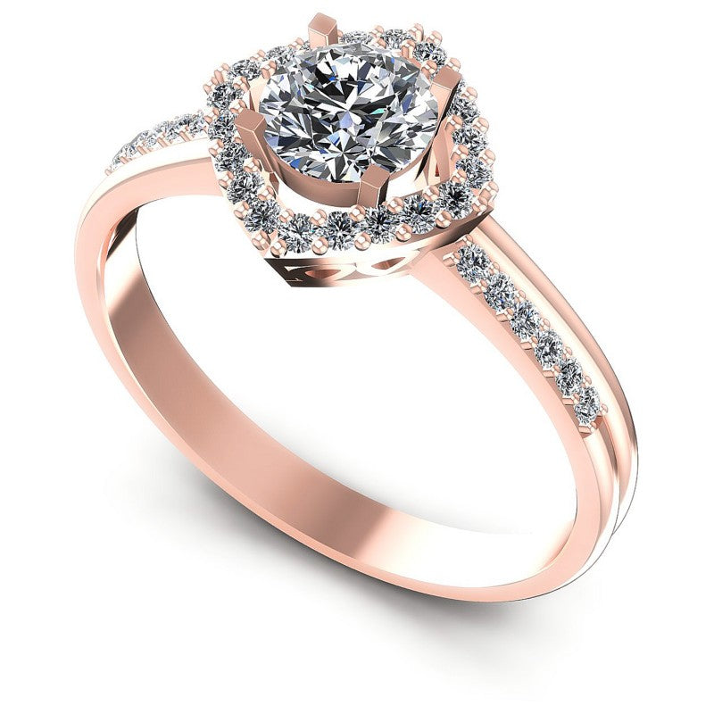 Round Diamonds 0.60CT Halo Ring in 18KT White Gold