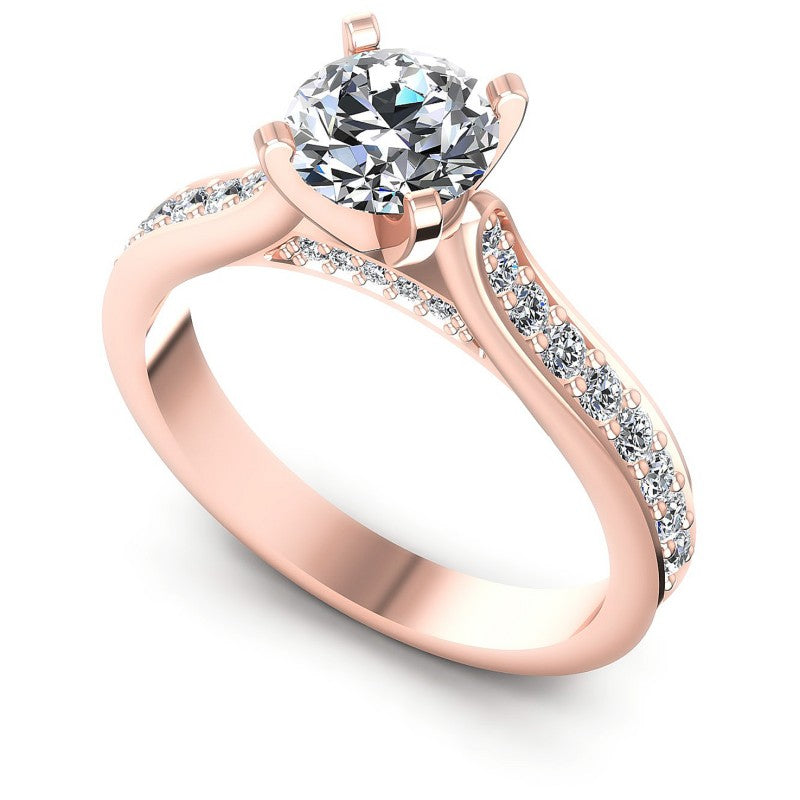 Round Diamonds 0.85CT Engagement Ring in 18KT White Gold