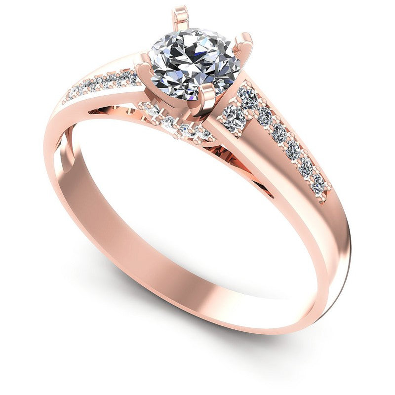 Round Diamonds 0.55CT Engagement Ring in 18KT White Gold